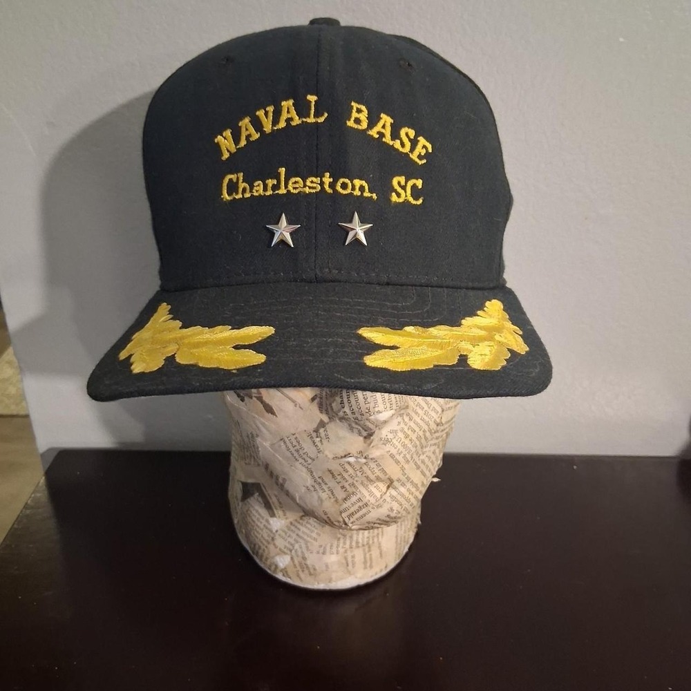 Vintage navy Charleston SC Navel Base cap with yellow embroidered text and stars